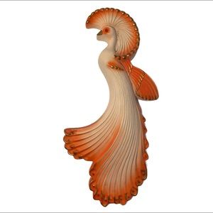 Vintage Chalkware Bird of Paradise 14” Wall Plaque